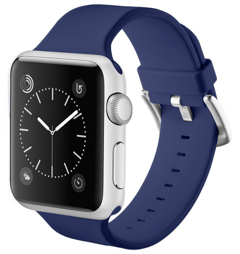 Blue sport band. Apple watch Blue. Octea Lux Moon watch, Leather Strap, Dark Blue, Stainless Steel. Blue watch.
