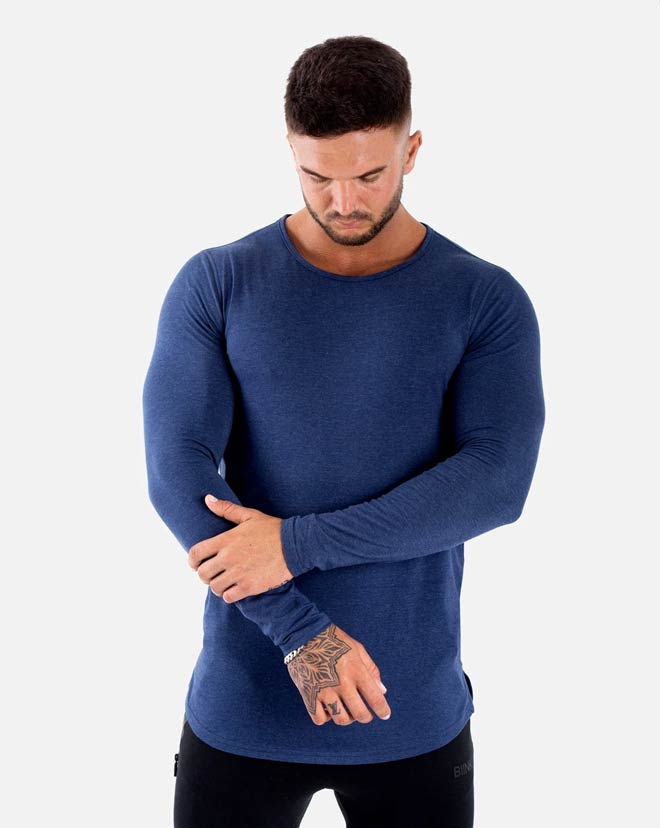 Cardinal Longsleeve - Navy Marl – BIINK Athleisure