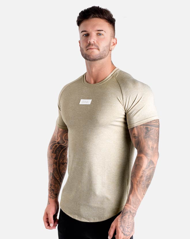 BIINK Street Tech. Tee - Beige Marl – BIINK Athleisure