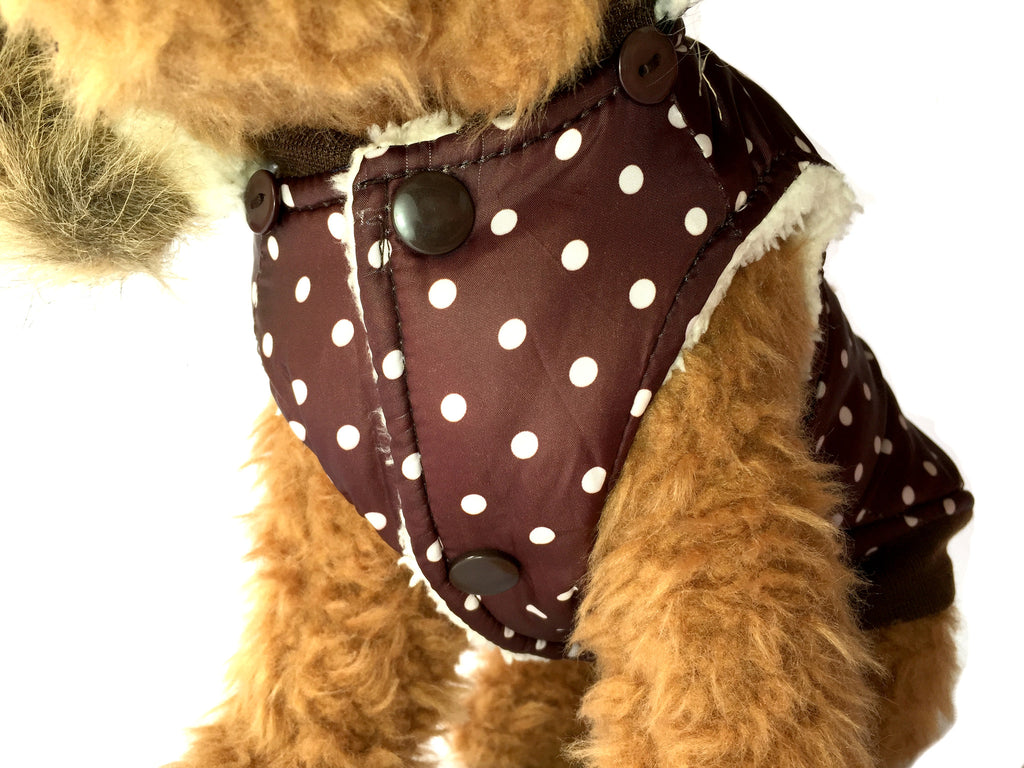 Brown Polka-Dot Hoodie Dog Coat | The Dog Wear | Dog Clothes