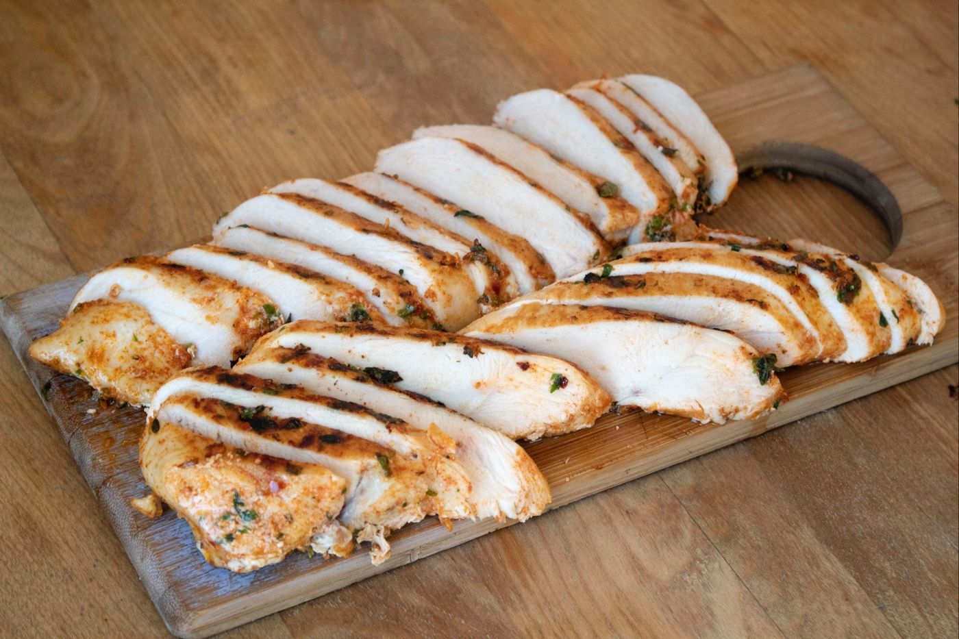 Marinated chicken breast with spices cooked on sous vide easy precise cooker Cinder Grill's Chicken Breast Sous Vide Chicken Breast Tender Chicken Juicy Chicken Breast 