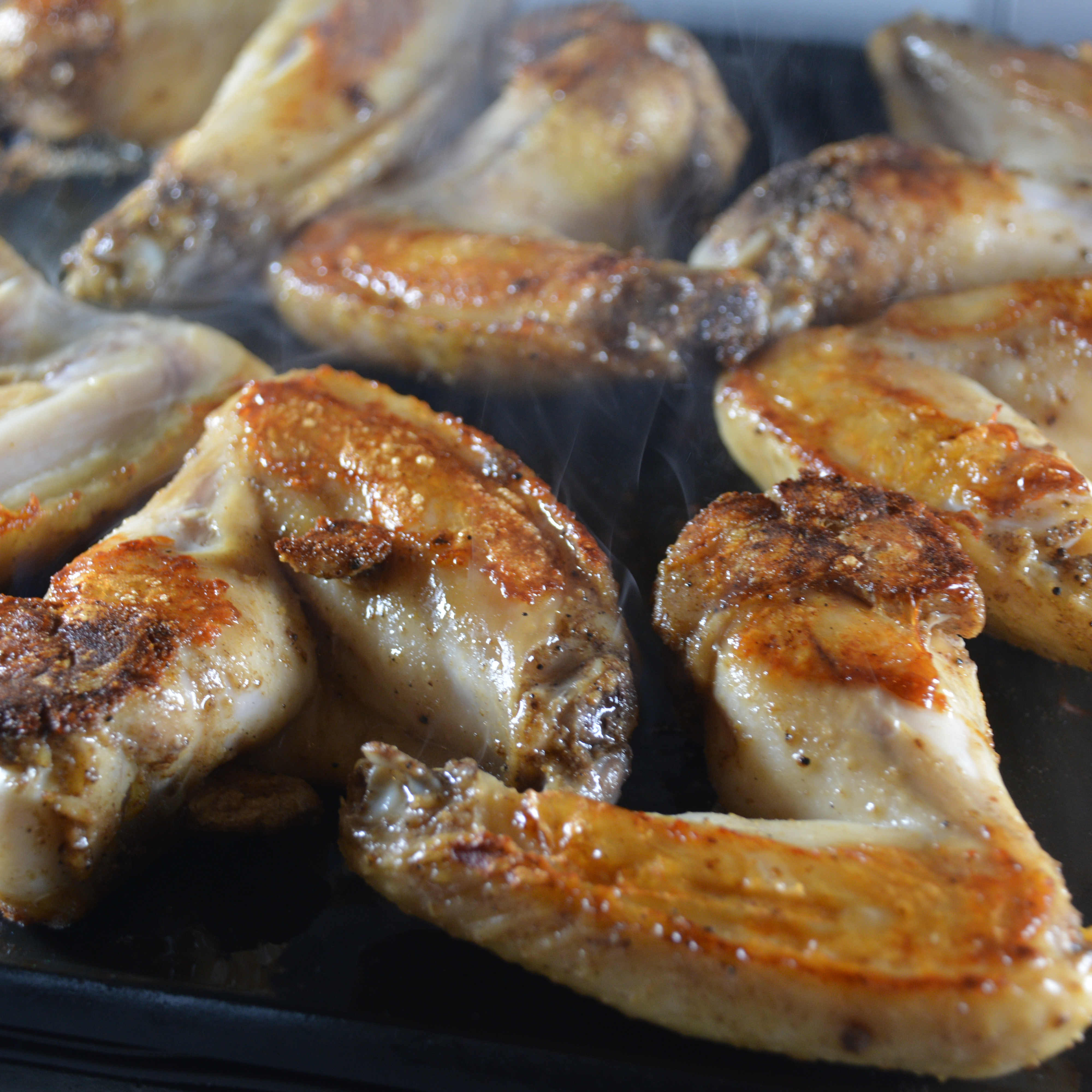 Chicken Wings Cooked on Cinder Grill