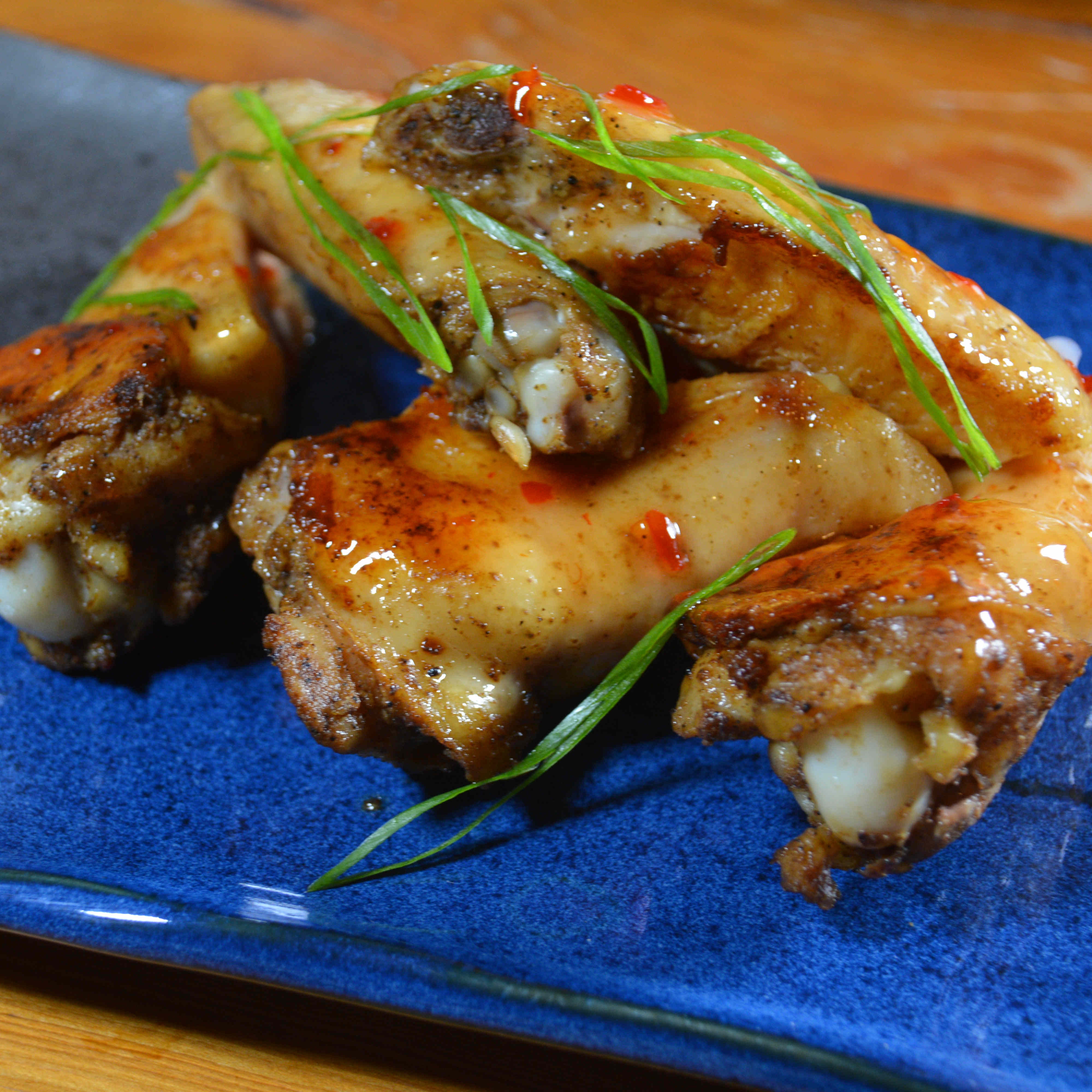 Chicken Wings Cooked on Cinder Grill