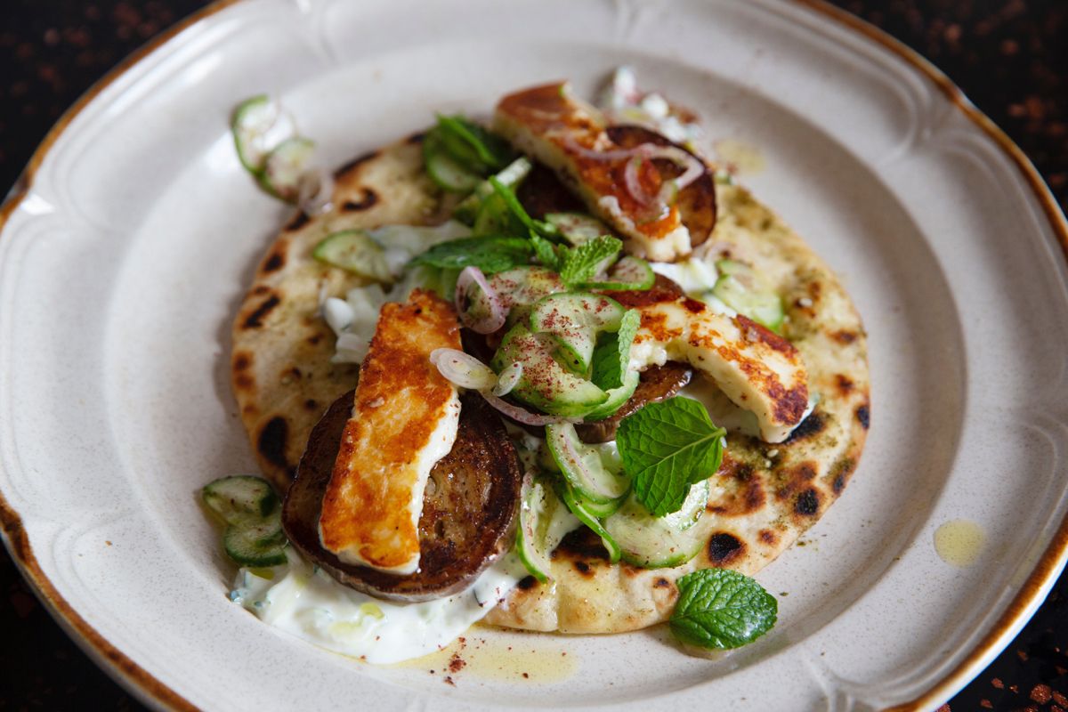 Cinder Grill Sous Vide Halloumi Eggplant Flatbread Recipe Precision Cooking