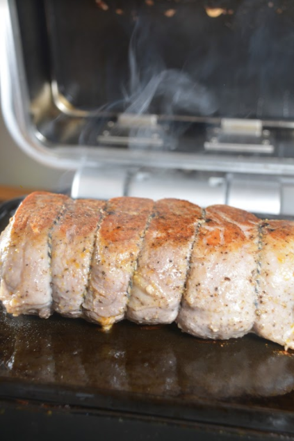 Whole30® Loin Roast on Cinder grill indoor precision grill cooks loin roast every time
