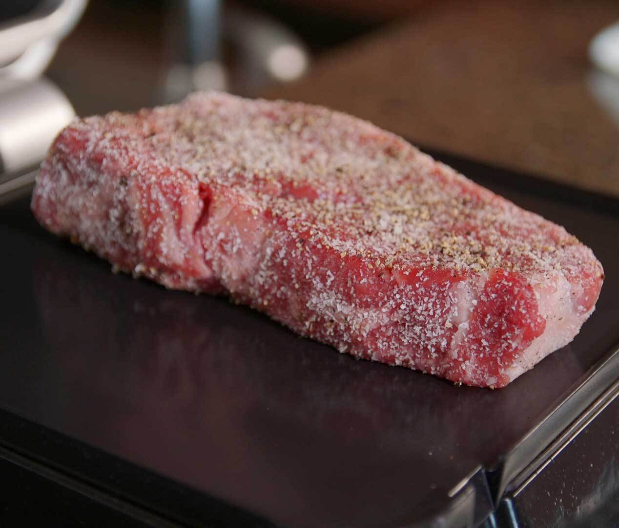 cook your steaks from frozen on Cinder