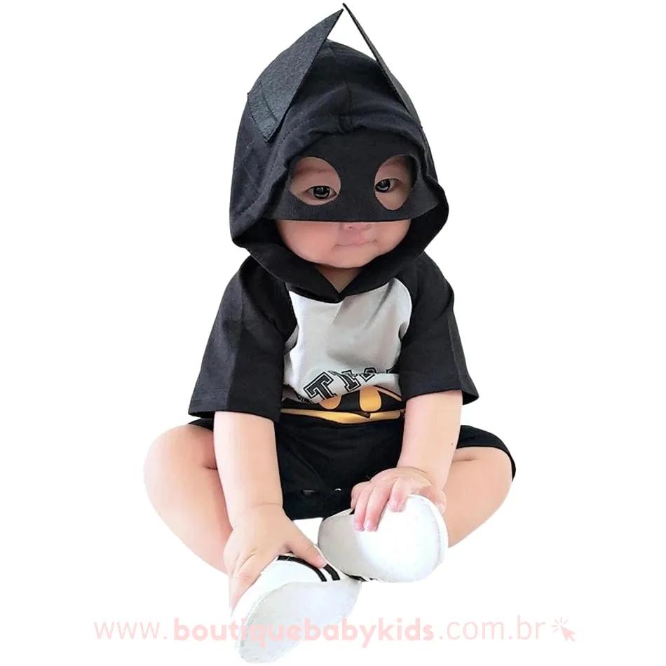 Macacão Bebê Fantasia Herói Batman 3