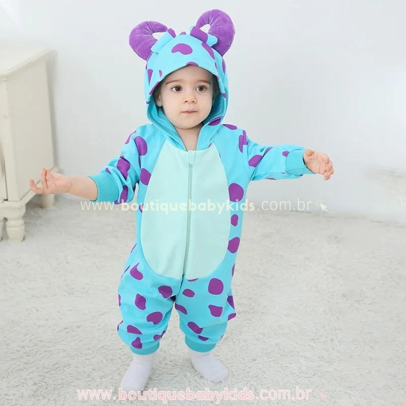 Macacão Bebê Fantasia Sulley Monstros S.A 3