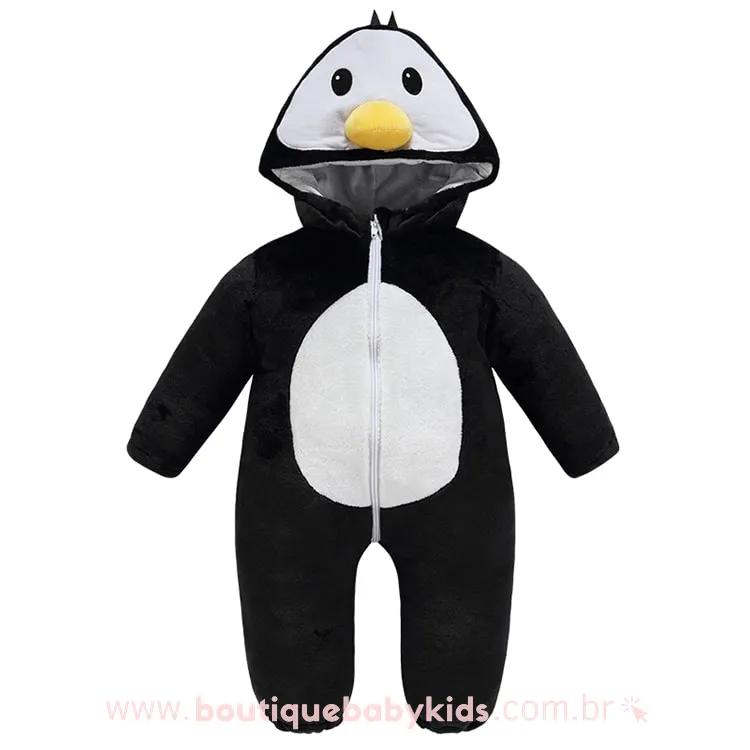 Macacão Bebê Fantasia Pinguim 3