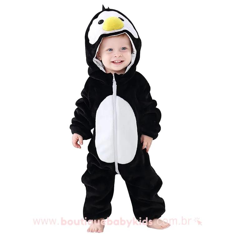 Macacão Bebê Fantasia Pinguim 6