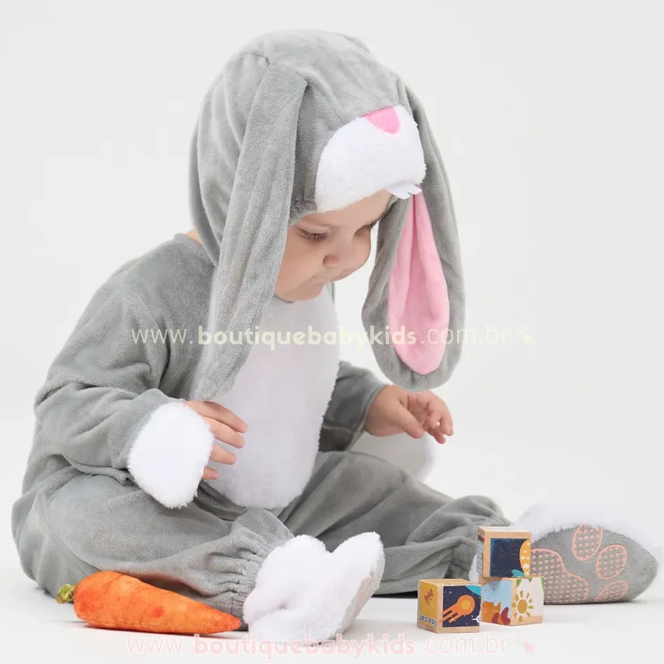 Macacão Bebê Fantasia Coelhinho da Páscoa 2