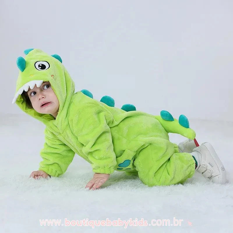 Macacão Bebê Fantasia Dinossauro 8