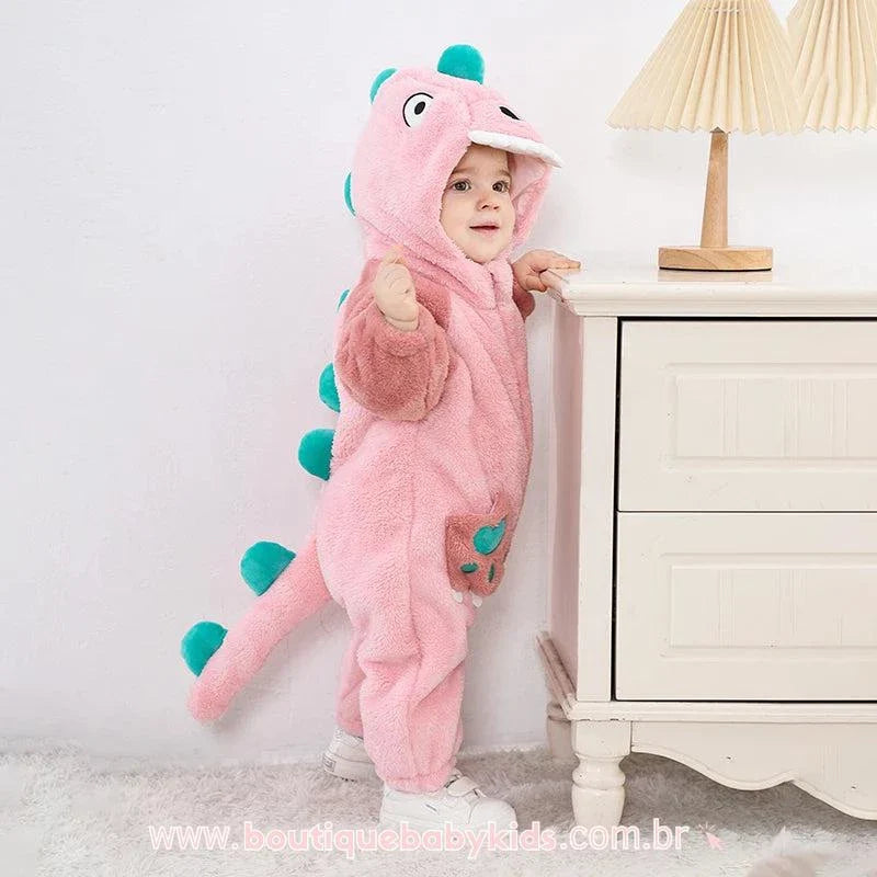 Macacão Bebê Fantasia Dinossauro 8