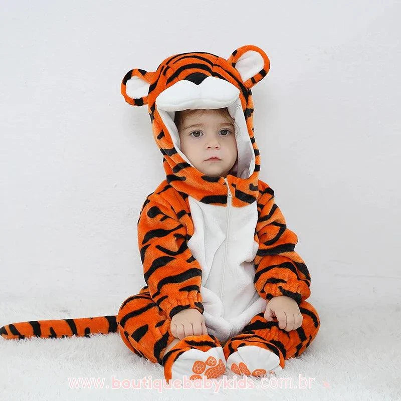 Macacão Bebê Fantasia Tigre com Botinha 6