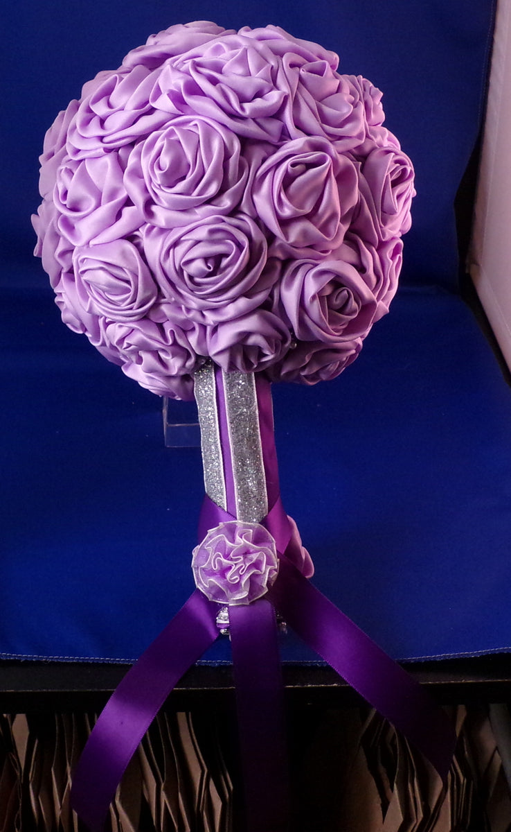 Bouquet Purple Satin Handmade Roses A Garden Of Dreams Bouquets