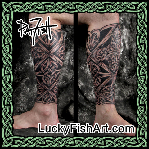 celtic leg tattoos for men