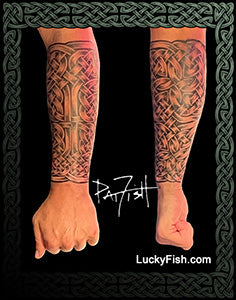 Dark Knight Celtic Half Sleeve Tattoo  LuckyFish Inc and Tattoo Santa  Barbara