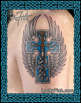 Celtic Angel Tattoo  LuckyFish Inc and Tattoo Santa Barbara