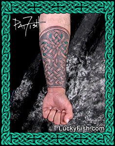 Celtic Knotwork Shamrock Forearm Sleeve — LuckyFish, Inc. and