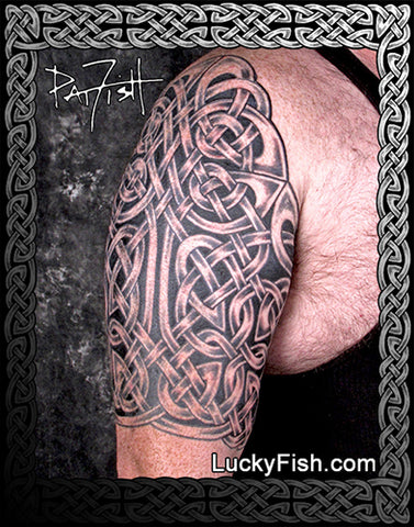 Celtic Upper Arm Sleeve Tattoos Luckyfish Art