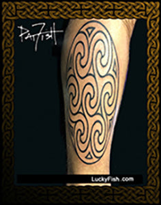 Aberlemno Cross Circle Celtic Spiral Tattoo Design - LuckyFish Art