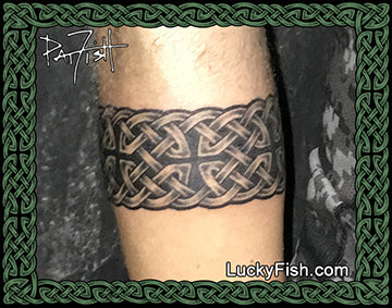 Green Celtic Wristband Tattoo Design For Wrist