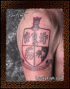 Sullivan Family Crest Tattoo Design – LuckyFish Art