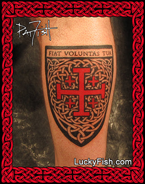 Lovely farrell family crest tattoo on back  Family crest tattoo Crest  tattoo Tattoos