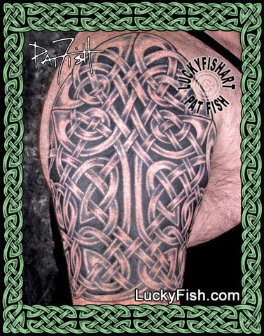 Valiant Upper Arm Half Sleeve Celtic Tattoo Design Luckyfish Art