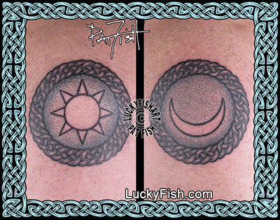 Celtic Sun & Moon Ring Tattoo Designs – LuckyFish Art