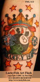 Tattoos by Chris Hold  Made a lucky 13 cattoo for Kendra
