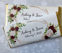fall floral geometric wedding candy bar wrappers