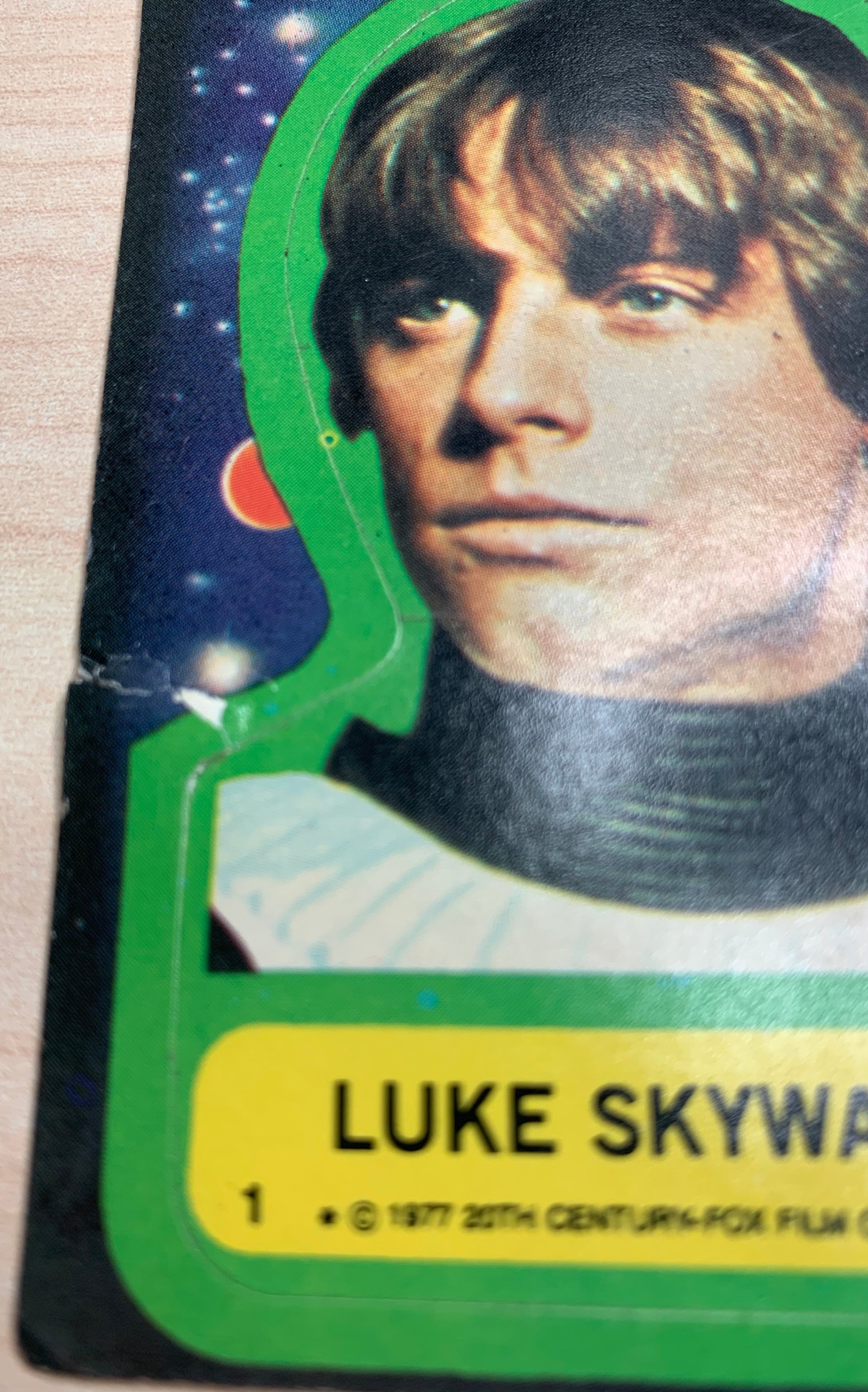 1977 Luke Skywalker Sticker Trading Card Purpose Thrift