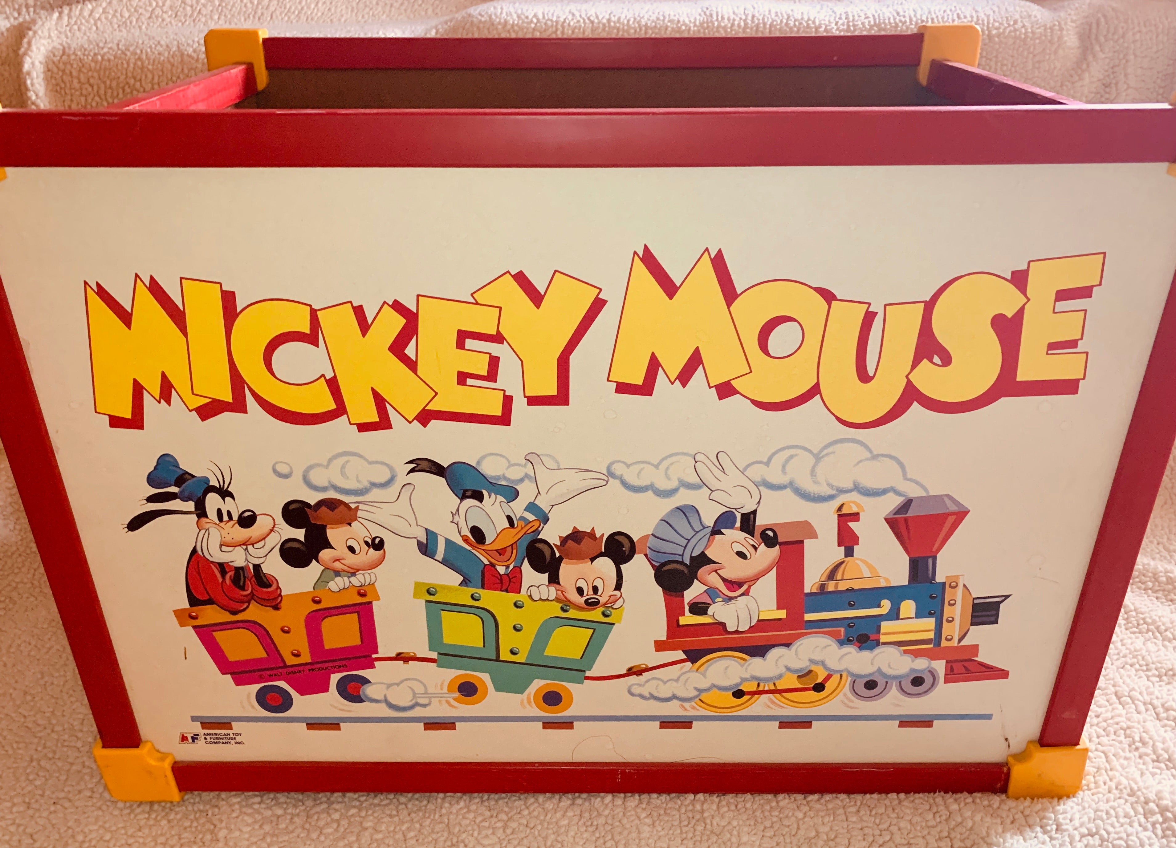 mickey mouse toy box vintage