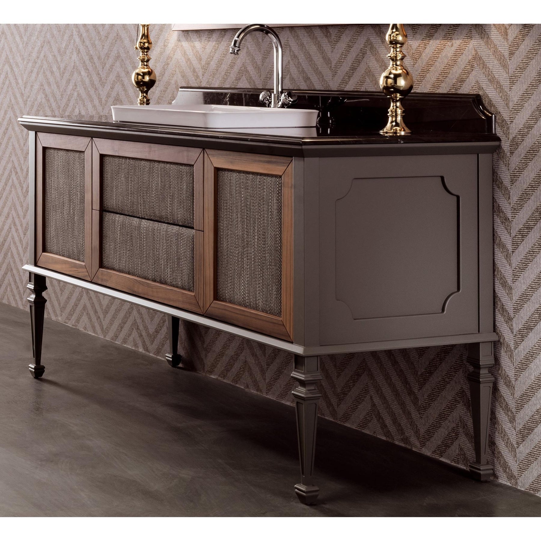 Gm Luxury Atelier 496 Bath Vanity Cabinet Single Sink Toulipier Wood