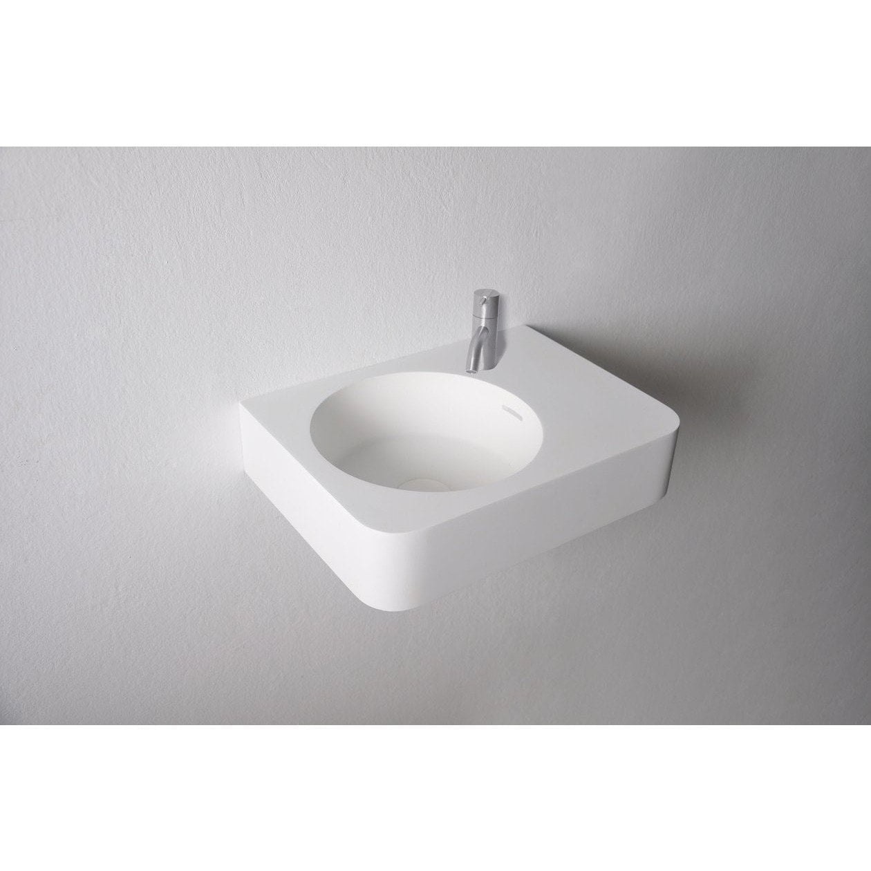 Ideavit 18 Small Wall Mounted Single Sink Bathroom Vanity White Solid Surface