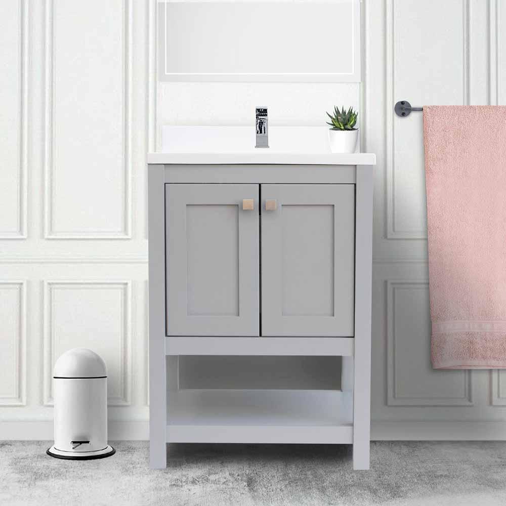 Sku Agm 21x24 Trento Gray Item Brand Bella By Agm Homestore Claudia 25 Inch Gray Bathroom Vanity With Cultured Marble Single Basin Top Bathroom Vanities And Sink Consoles Bella By Agm Homestore