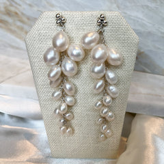 Long drapey pearl Earrings Linda Blackbourn Jewelry