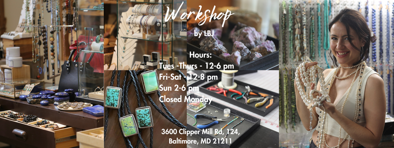 Workshop by LBJ, 3600 Clipper Mill Rd. 124, Baltimore, MD 21211 Hours: Tues-Thurs 12-6 pm, Fri-Sat 12-8 pm, Sun 2-6pm