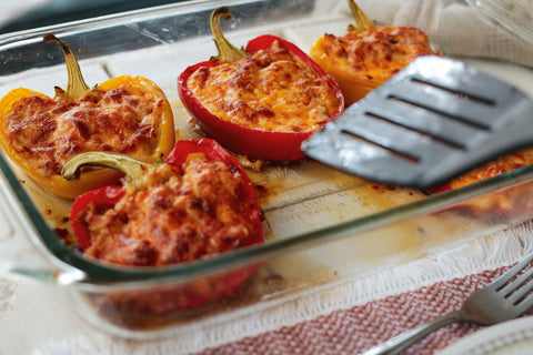 organic stuffed bell peppers- O2 Living blog makers of organic cold-pressed fruit and vegetable Living Juice