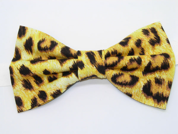 Jaguar Print Bow Tie / Jaguar Spots on Yellow Gold / Wild Cat / Pre-ti ...