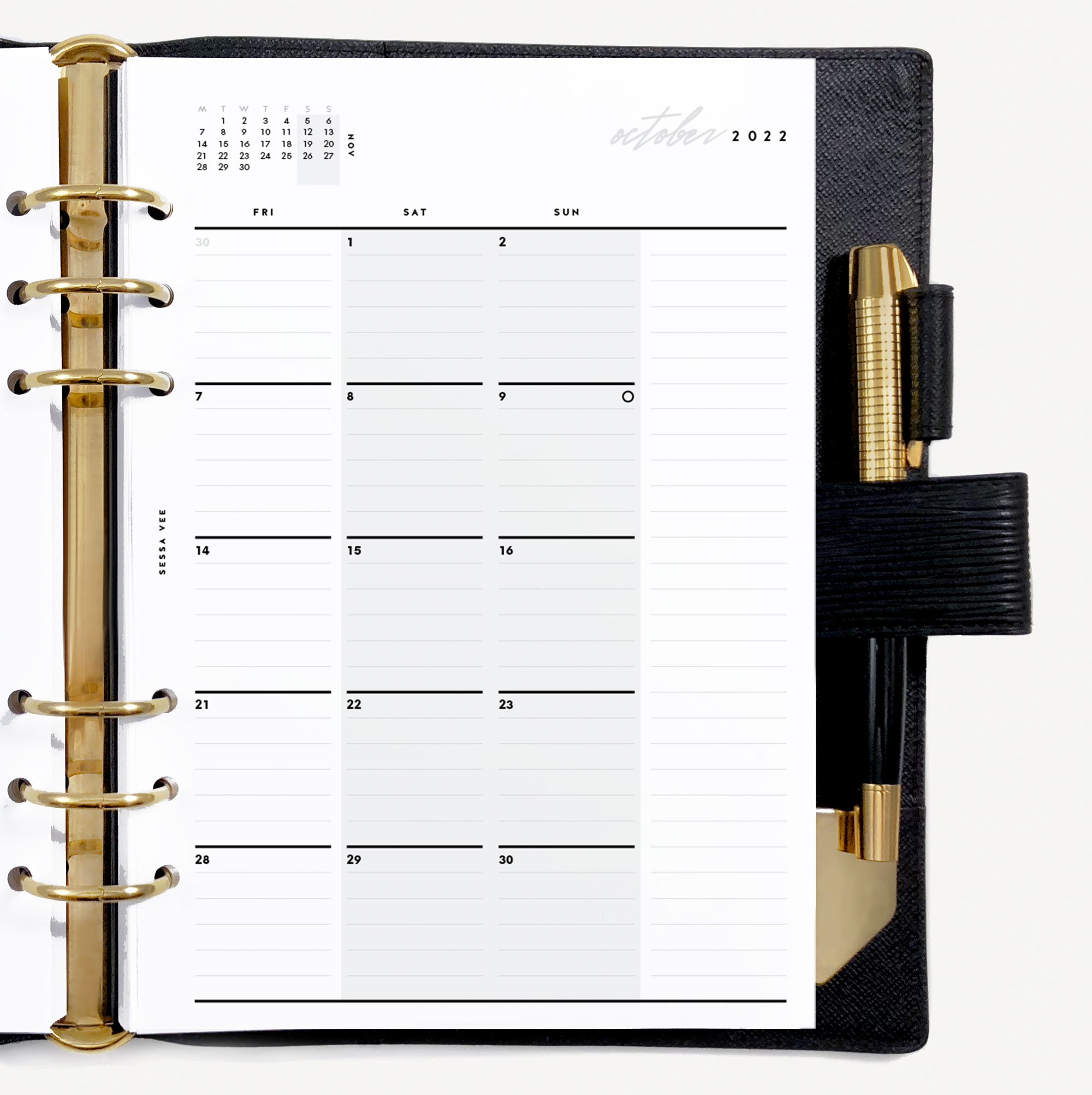 DATED Weekly Vertical Planner Inserts A5 Dated Weekly Diary Page Refill A5  Dated Calendar classic:week5 