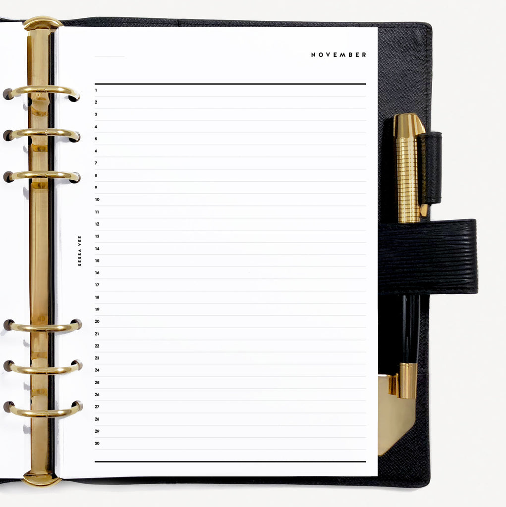 PERSONAL WO1P GOLD Edge/white Dated Planner Inserts 2021 2022 