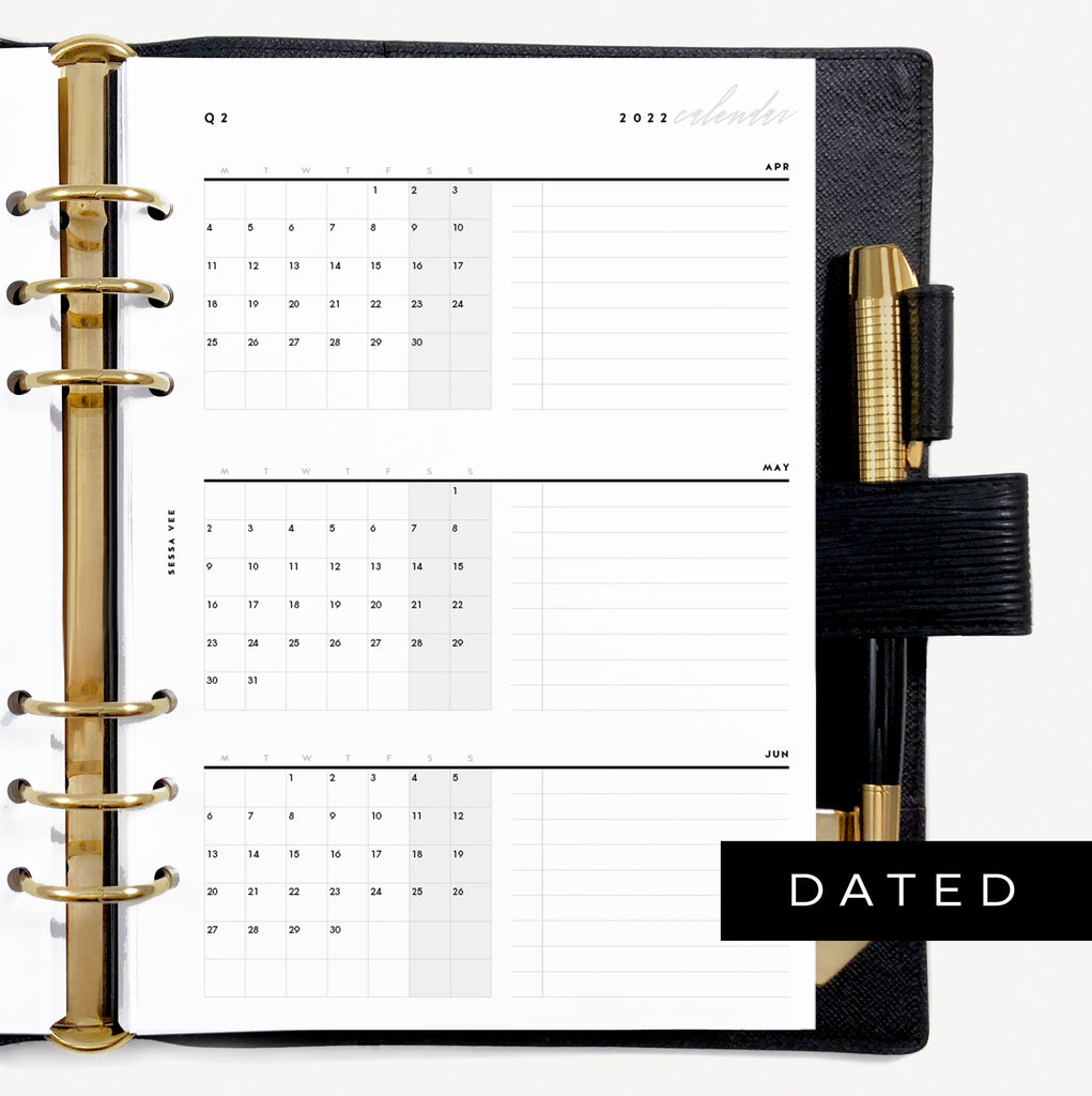 A4 and A5 One Page Weekly Planner US Letter Size, SnapyBiz