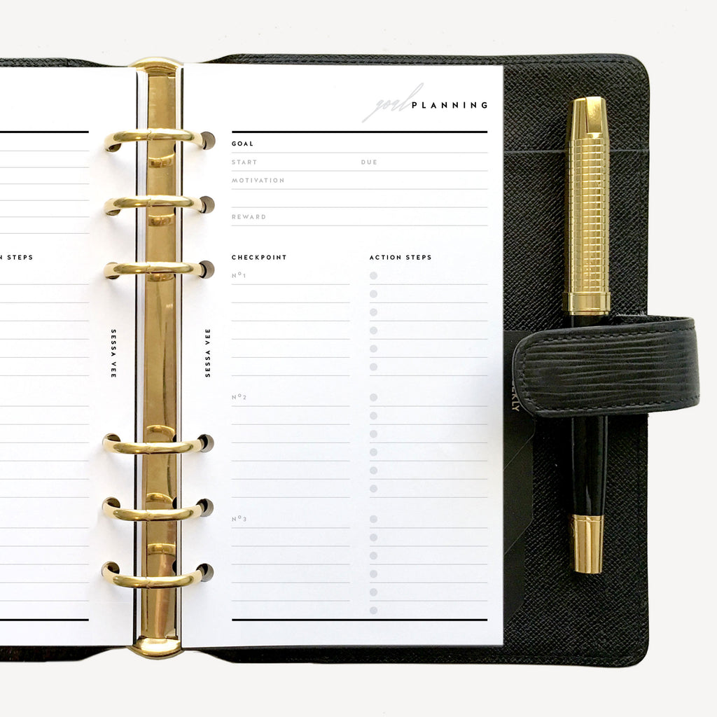 Goal Setting Set - A5 Size - Planner Inserts – Sessa Vee