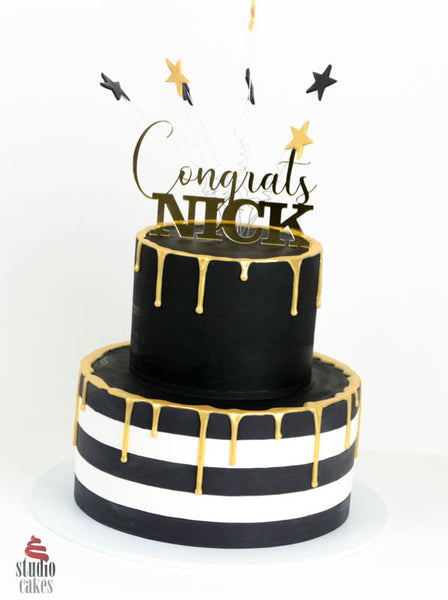 Black and gold with stripes by Studio Cakes