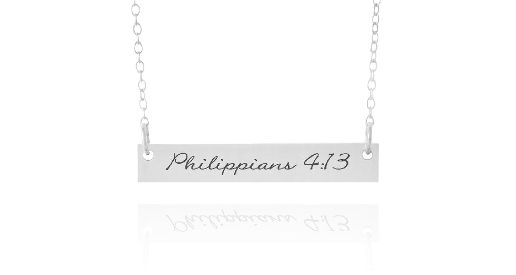 Bible Verse Horizontal Bar Necklace
