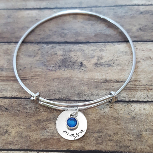 Personalized Bangle Bracelet with Kids Names - Gracefully Made