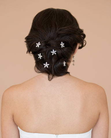 Twisted Floral Hair Clip with Crystal and Pearl