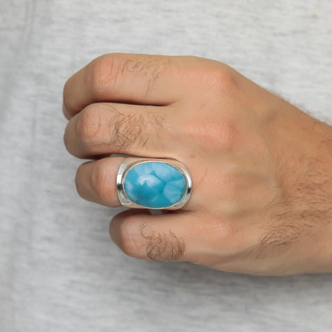 Blue stone ring for men Thiago